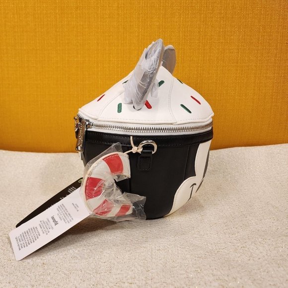 Loungefly Disney Mickey Mouse Hot Cocoa Mug Face Holiday Crossbody Bag NEW - Picture 2 of 12